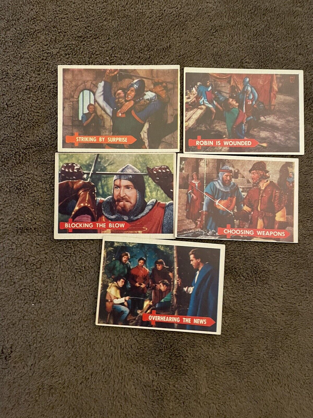 1957  Topps Robin Hood Cards Lot (5) Vg