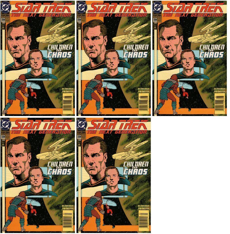 Star Trek: The Next Generation #59 Newsstand Cover (1989-1996) DC - 5 Comics