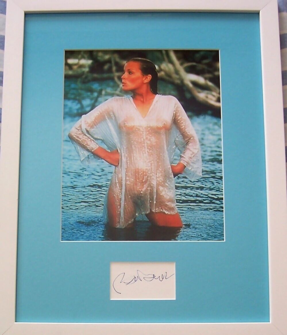 Bo Derek autographed signed framed with sexy white see through blouse 8x10 photo