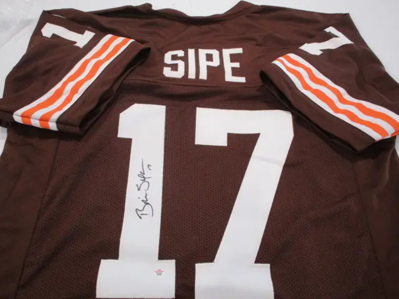 Brian Sipe of the Cleveland Browns signed autographed football jersey PAAS COA 0