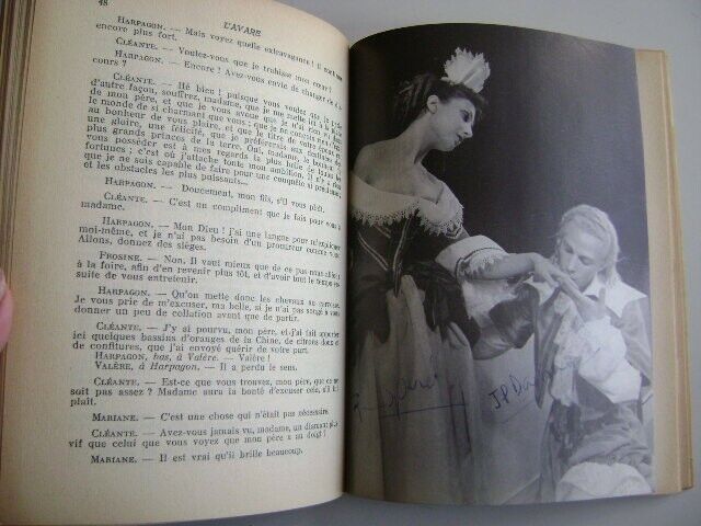 Fr Actress Estate - L\'Avare de MOLIERE, autographs J Vilar JP Darras more1952