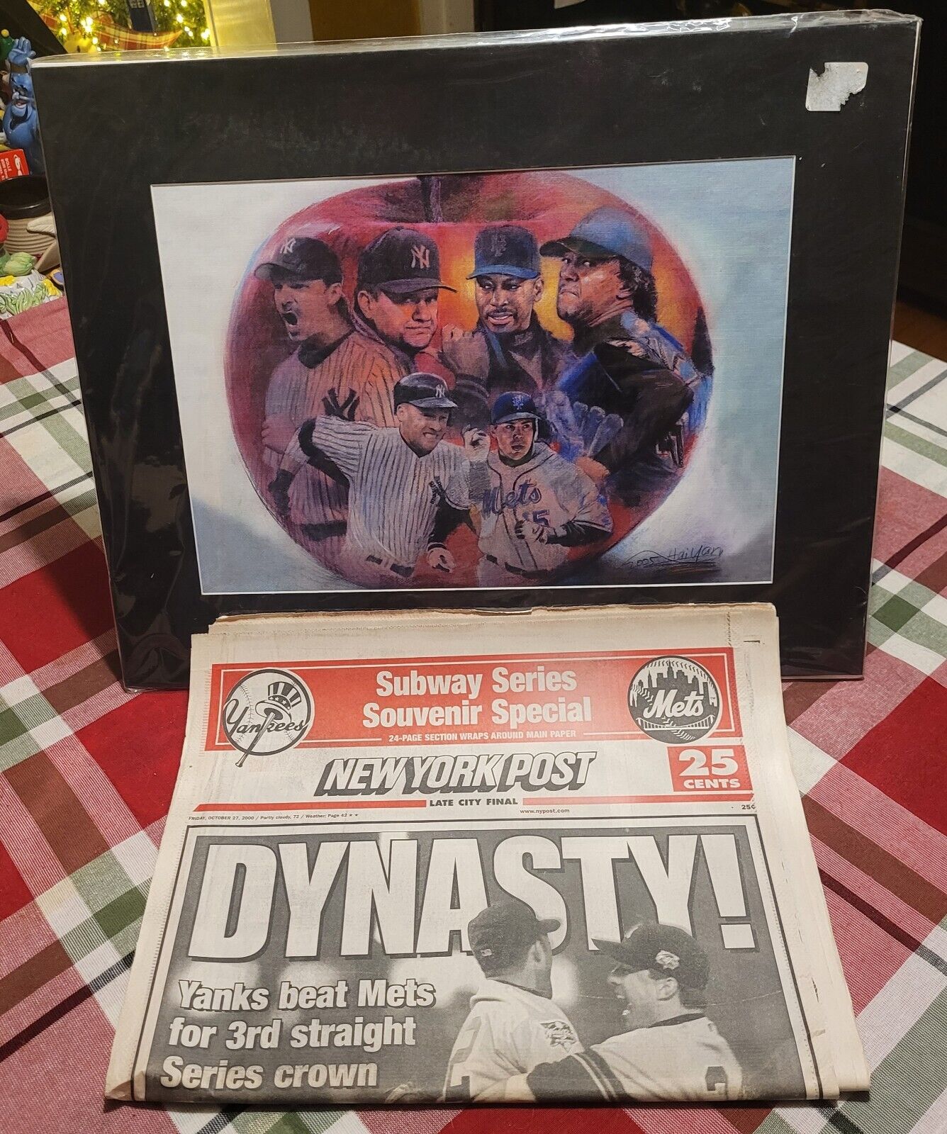 New York Post Yankees Beat Mets In Subway Series Oct. 27, 2000 W/Lithograph 