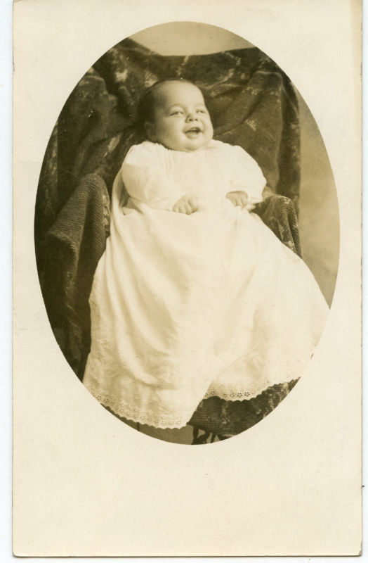 Real Photo Postcard-Born Nov 25, 1914-Maurice Eugene Domer-Family Very Cute Baby
