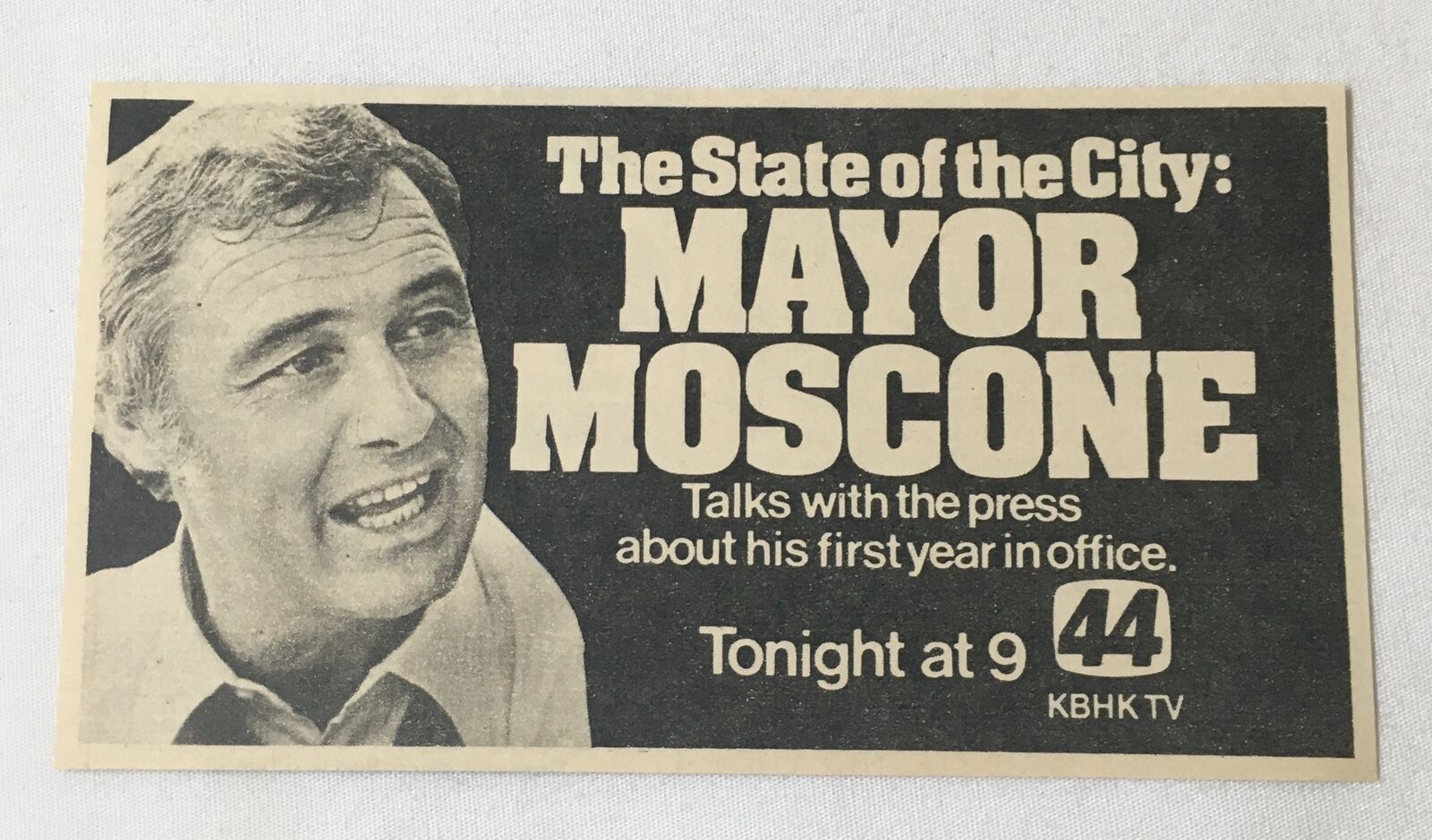 1976 KBHK tv special ad ~ MAYOR GEORGE MOSCONE The State Of The City