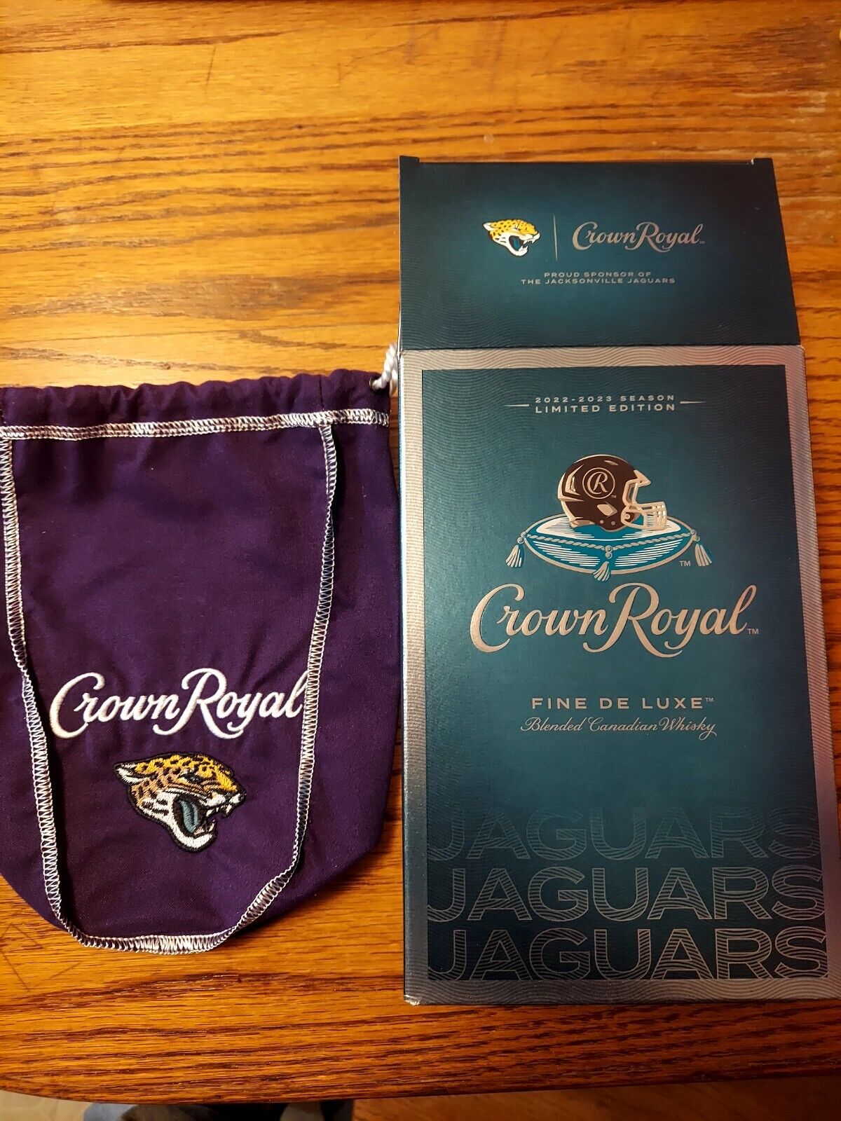 Crown Royal Jacksonville Jaguars Bag and Box ONLY Super bowl NFL Football AFC