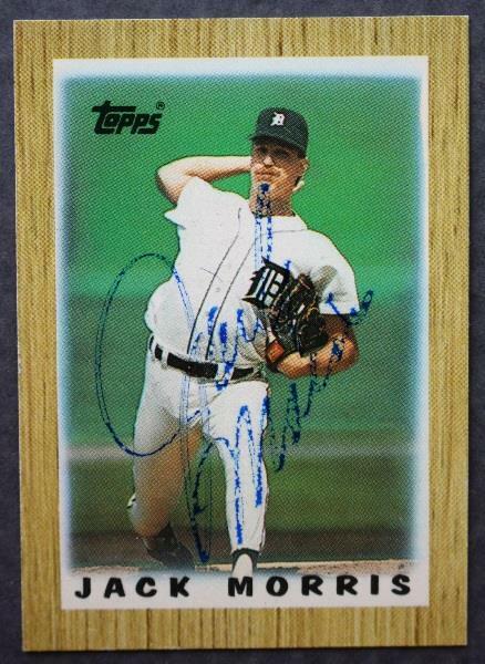 Detroit Tigers Star Jack Morris autographed 1987 Topps Leaders baseball card #55