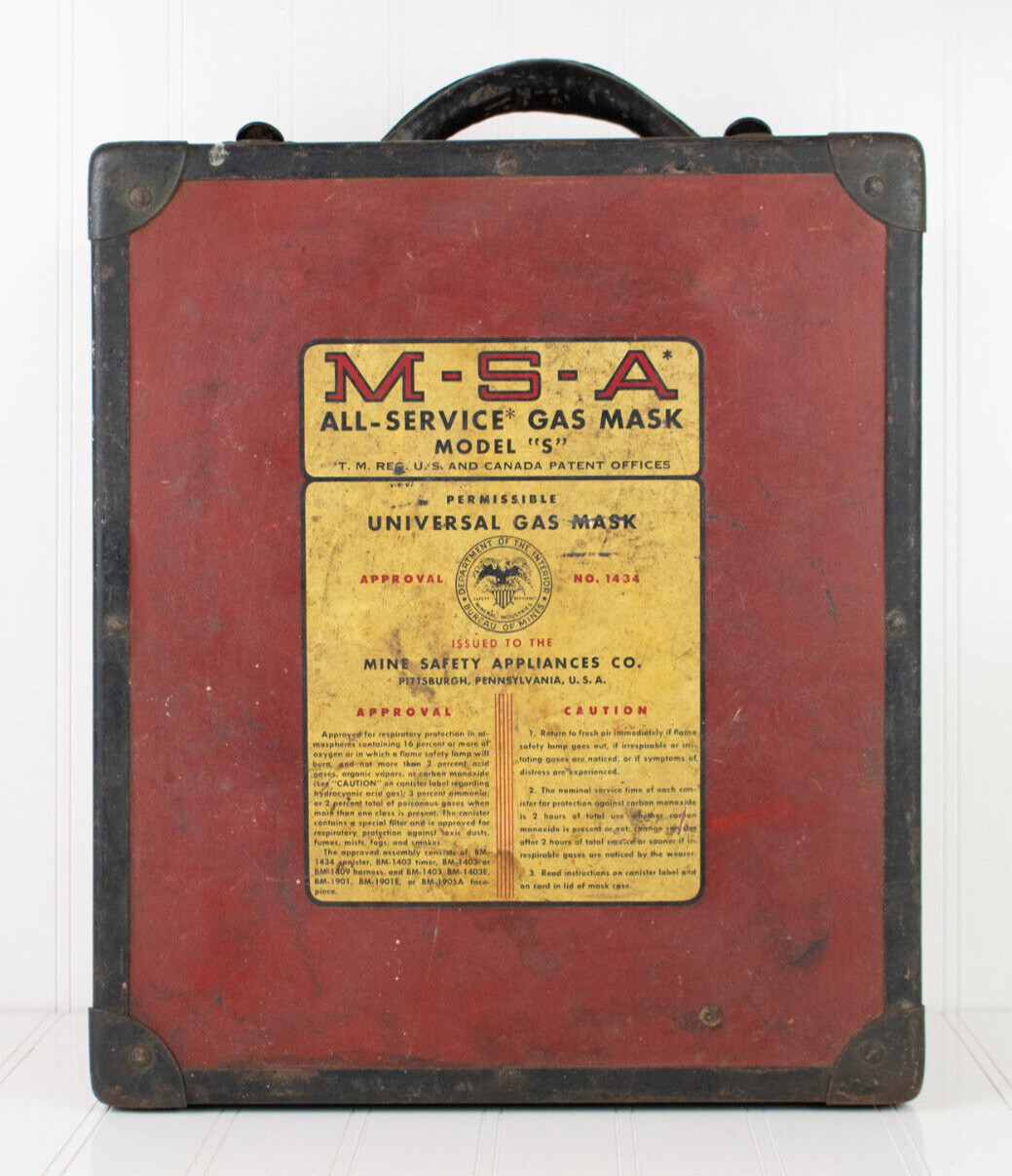 Vintage MSA Mining Model-S All Service Gas Mask Orig Box / Case only