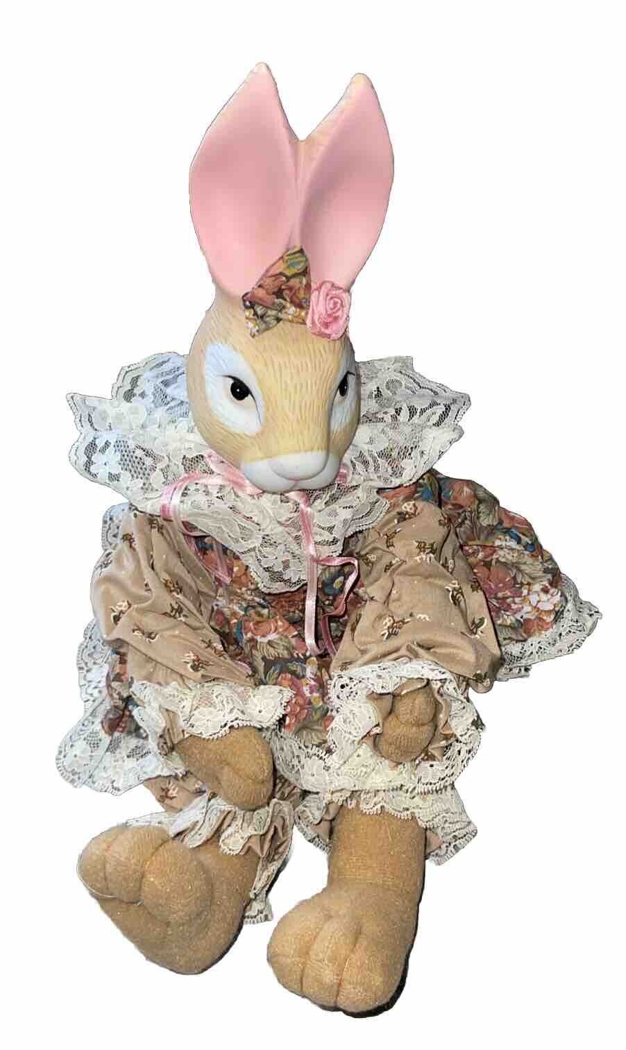 Vintage Wendy Wabbit 1993 Bunny Rabbit House of Lloyd Porcelein Head Doll 16”