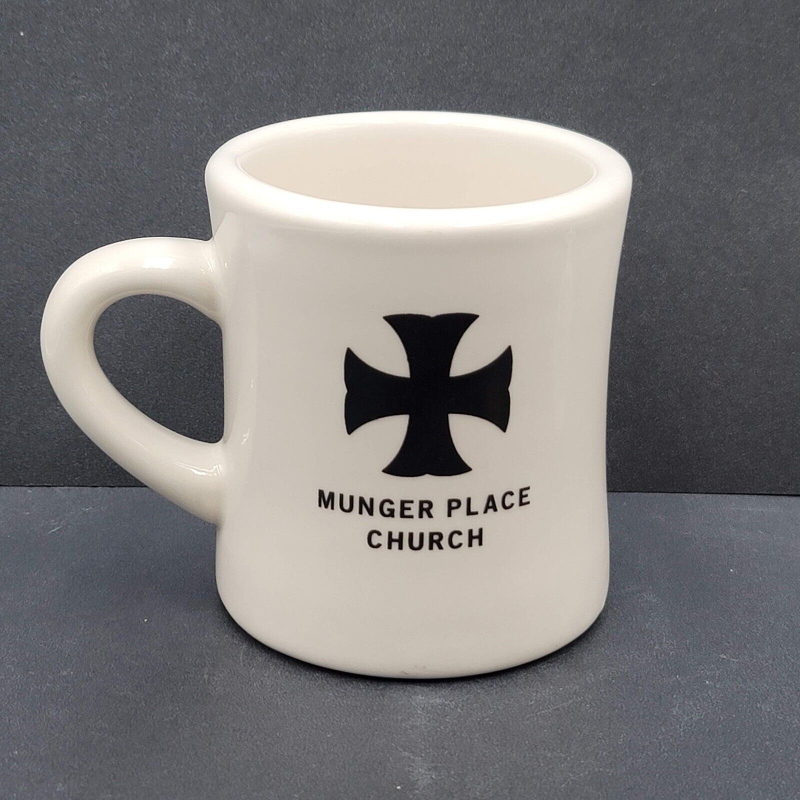 Vintage Munger Place Church Thick Diner Coffee Mug White Black
