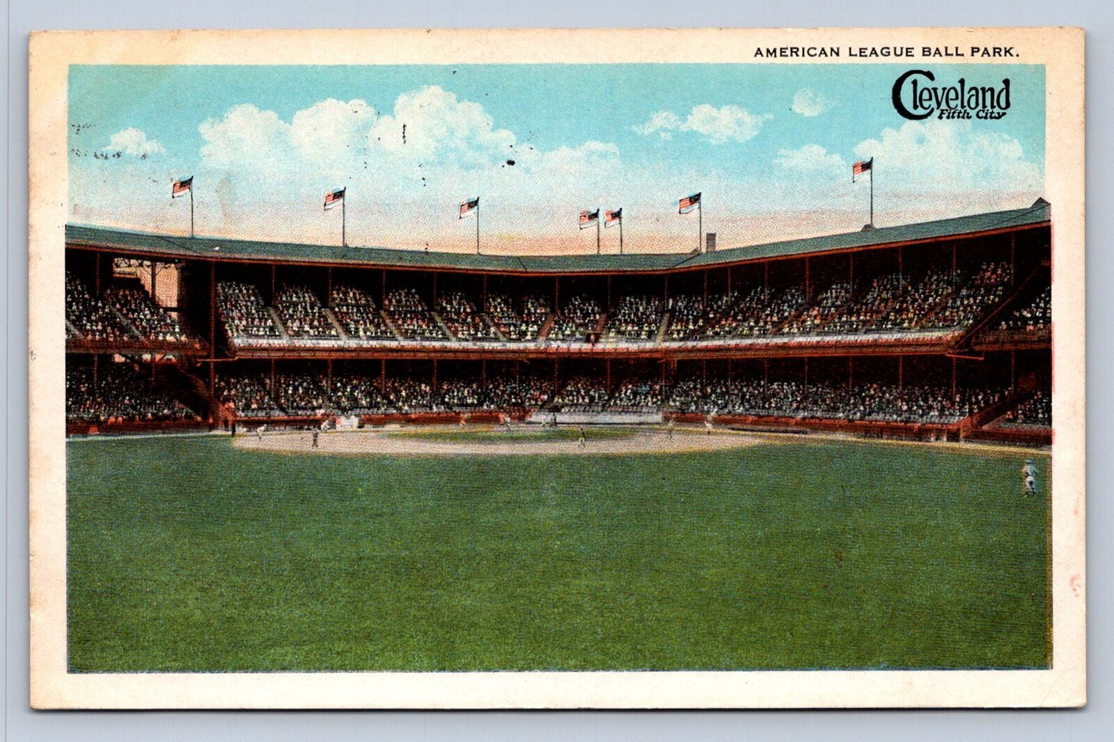 J92/ Baseball Postcard c1910 Cleveland Indians Ohio League Park Stadium 134
