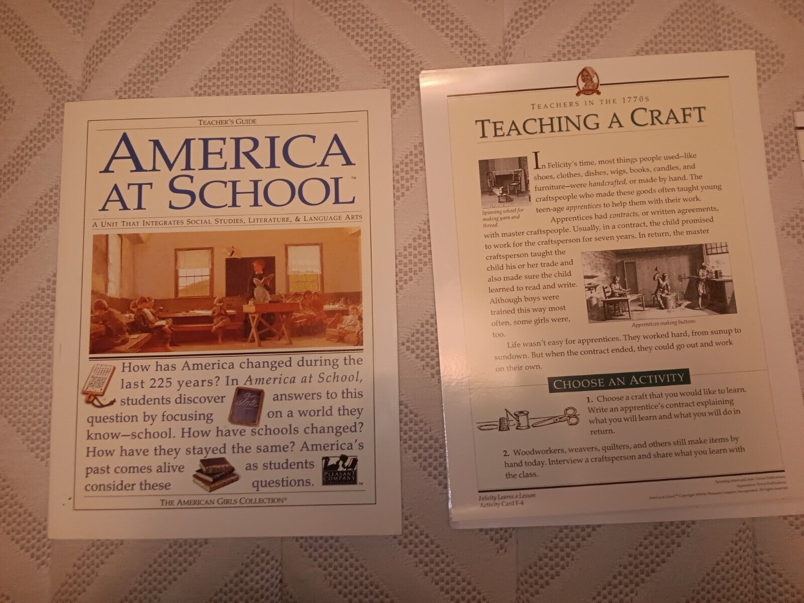 American Girl America at School Teacher's Guide Posters & Activities Homeschool