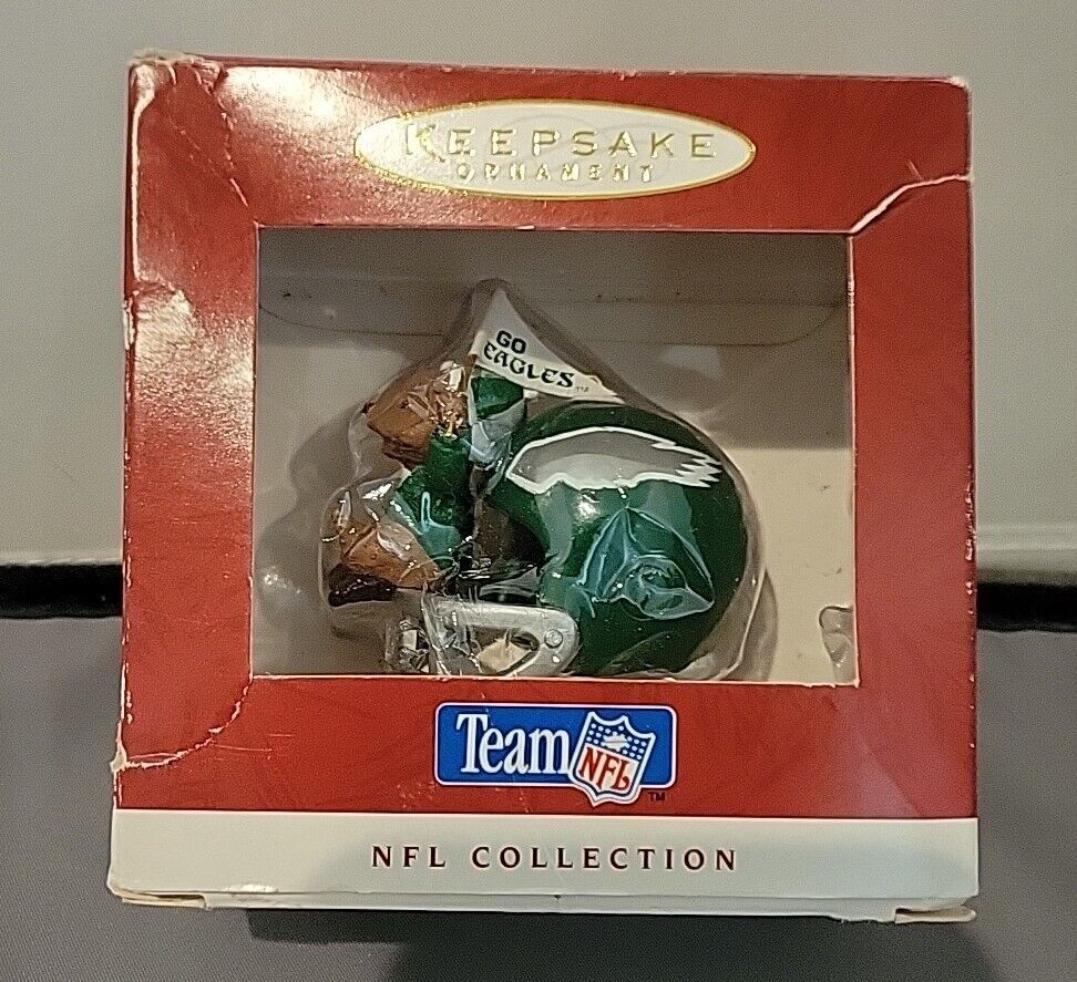 Hallmark 1995 PHILADELPHIA EAGLES Team NFL Helmet Handcrafted Ornament In box