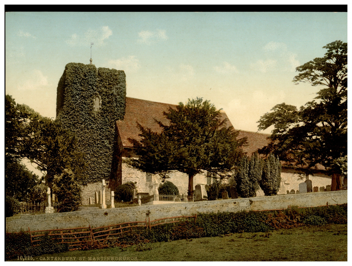 England. Canterbury. St. Martin\'s Church. Vintage Photochrome by P.Z, Photochr