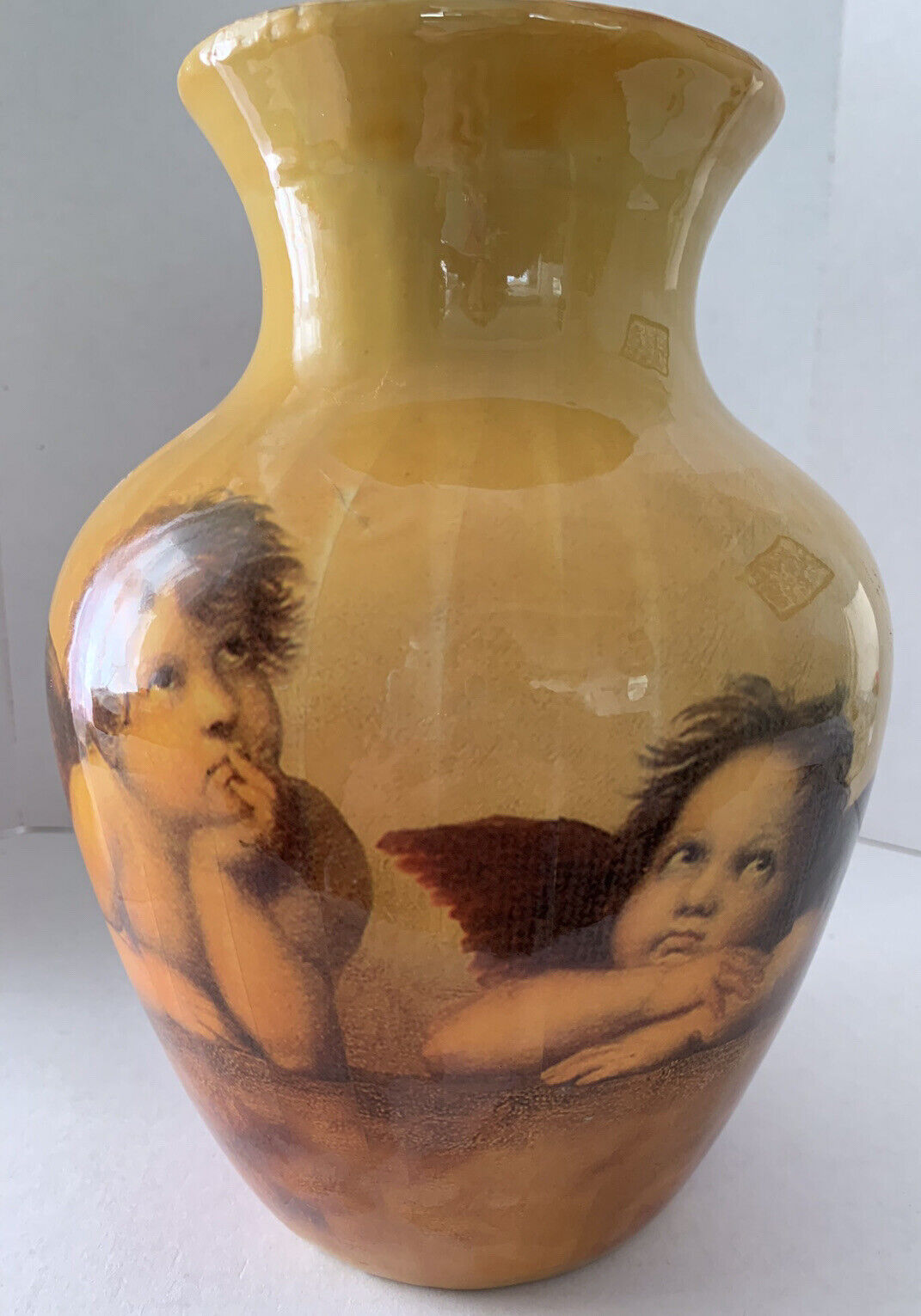 Porcelain Sister Angels Beige 8.5” Vase