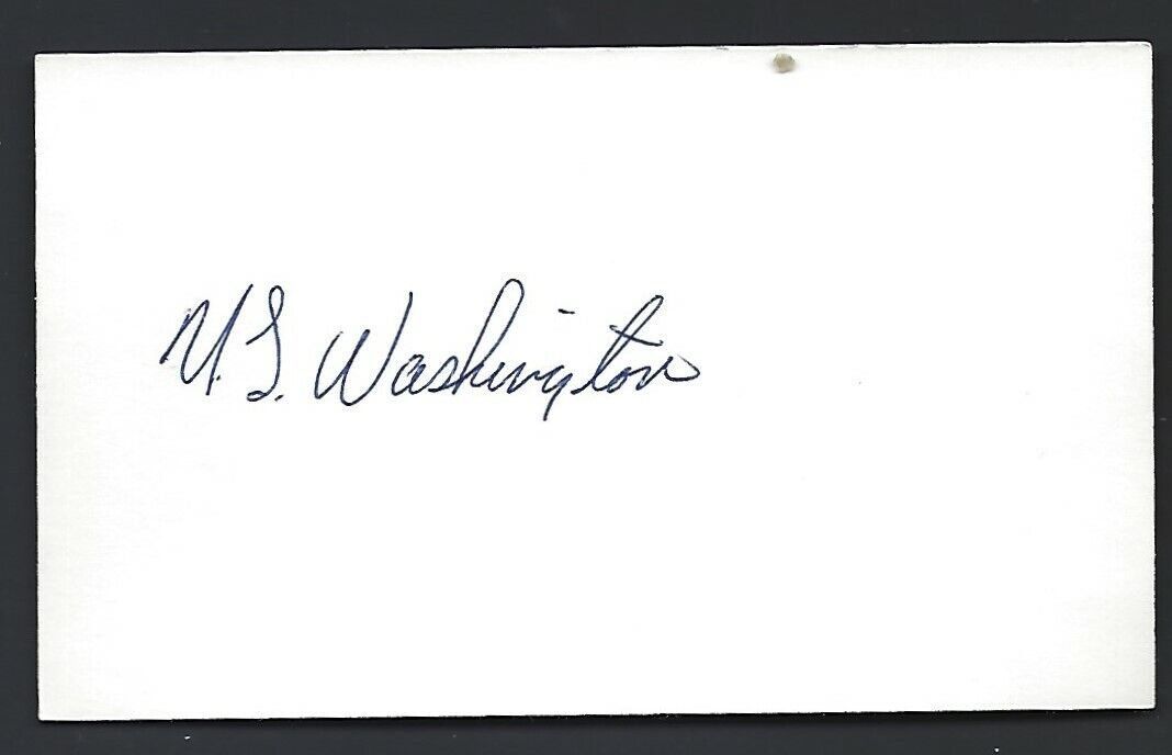 U.L. Washington 3x5 Index Card Autograph Signed Royals