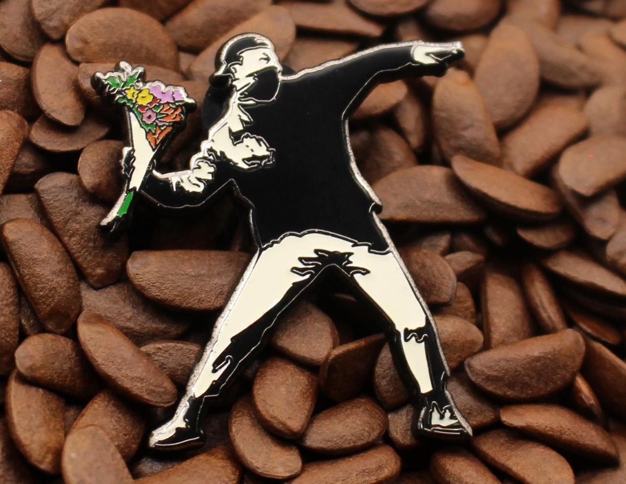 Banksy Art Pins Flower Thrower Pin