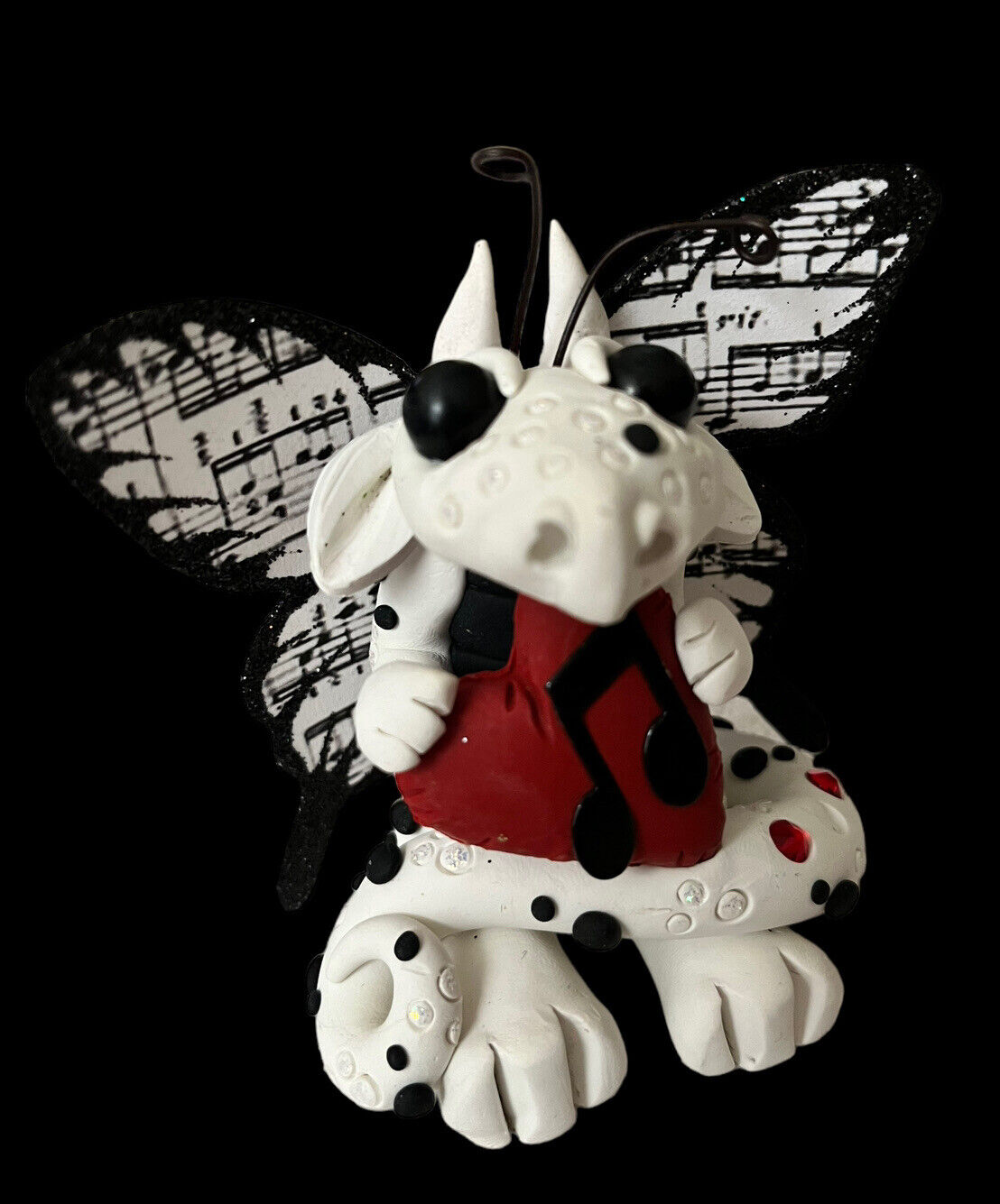 Ooak Polymer Clay Dragon Figurine Tammy Pryce Butterfly Love Of Music Treble