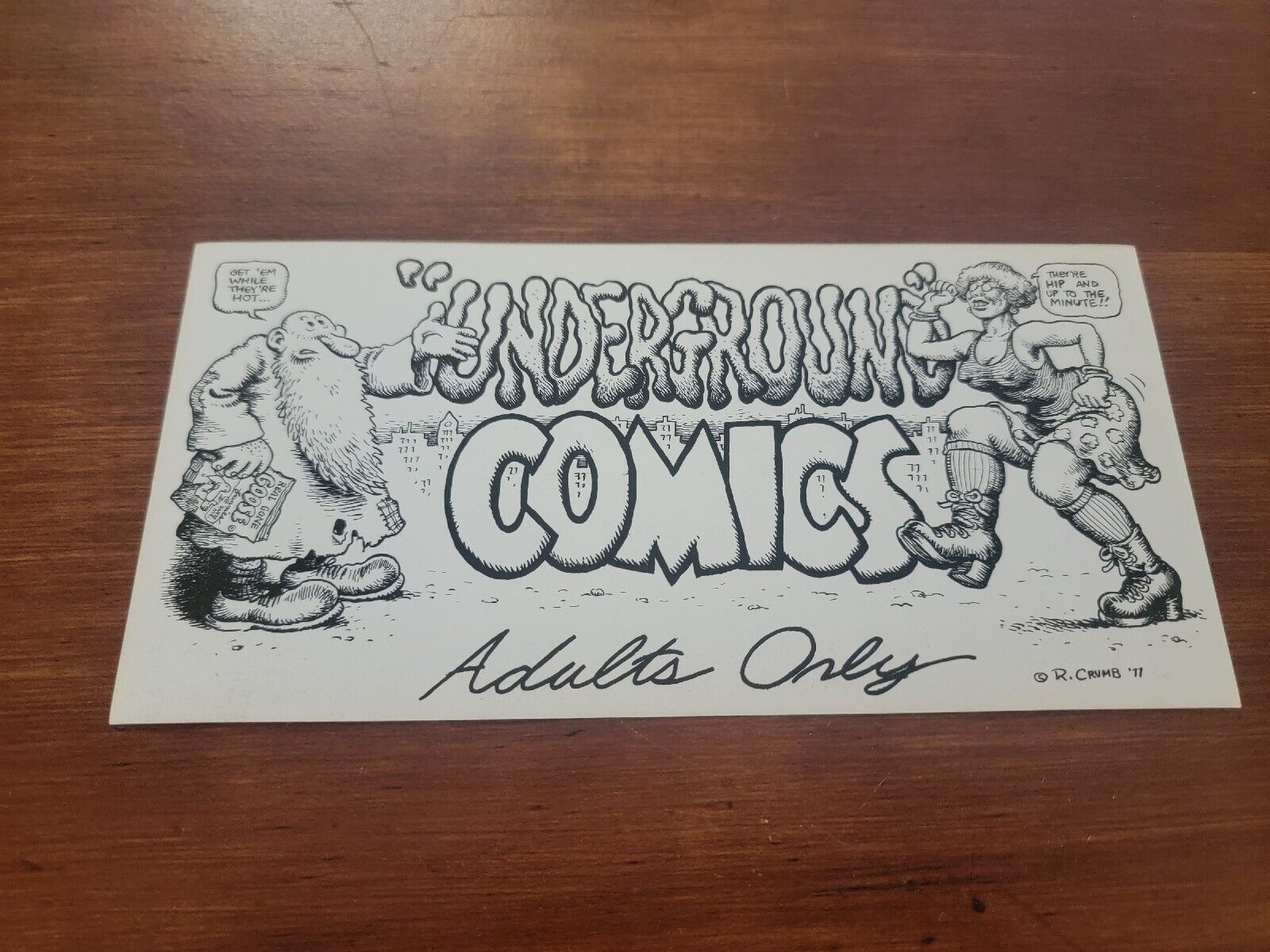 Rare 1977 Underground Comics Robert R. Crumb Decal Bumper Sticker Unused Comix