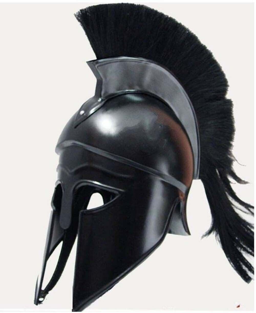 Medieval Greek Spartan Crusader Black Knight Helmets Wearable for Adult Costumes