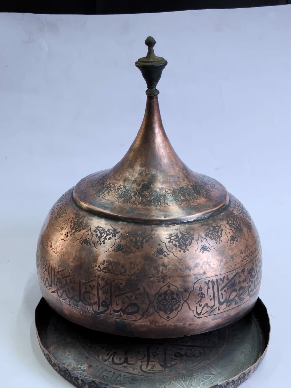 Antique Islamic mughal hyderabad nizam Brass Khasdan handengraved quran verses.