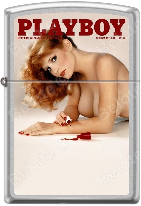 Zippo Playboy February 1982 Cover Satin Chrome Windproof Lighter NEW RARE