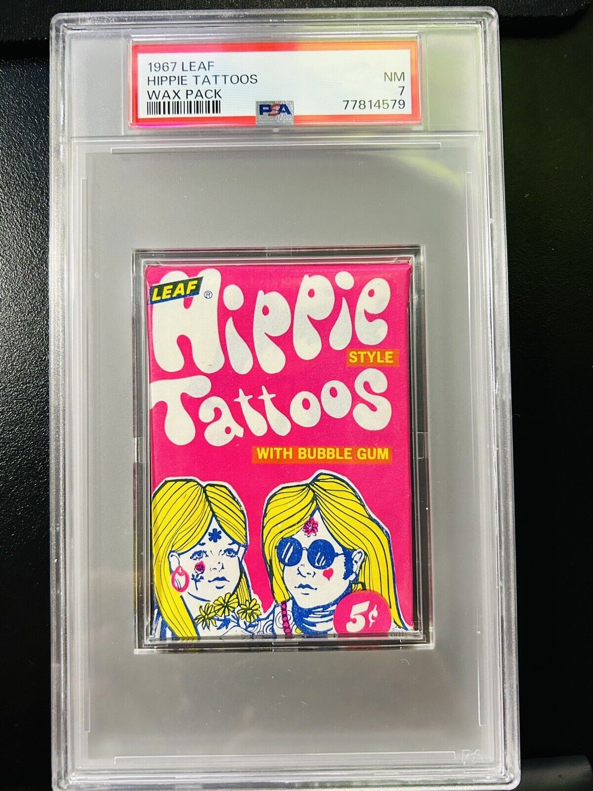 1967 Leaf Hippie Tattoos  Wax Pack PSA 7