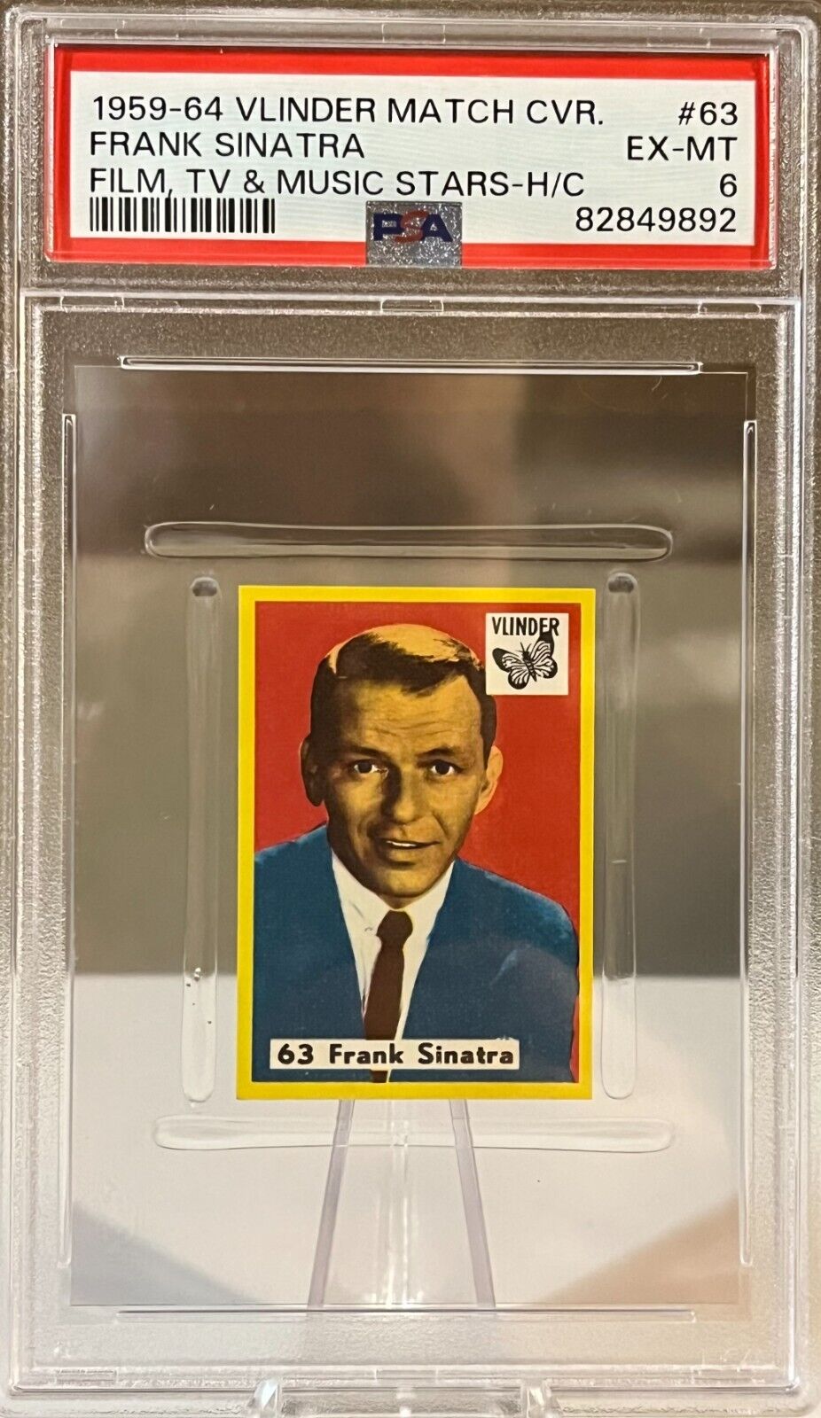 1959-64 Vlinder Match Frank Sinatra #63 Music Stars H/C PSA 6