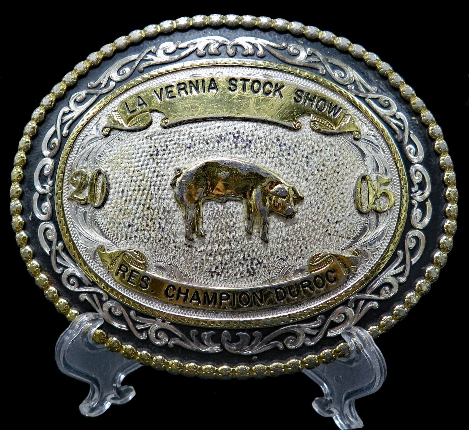 Pig Hog La Vernia Stock Show Champion Duroc Montana Silversmiths Belt Buckle