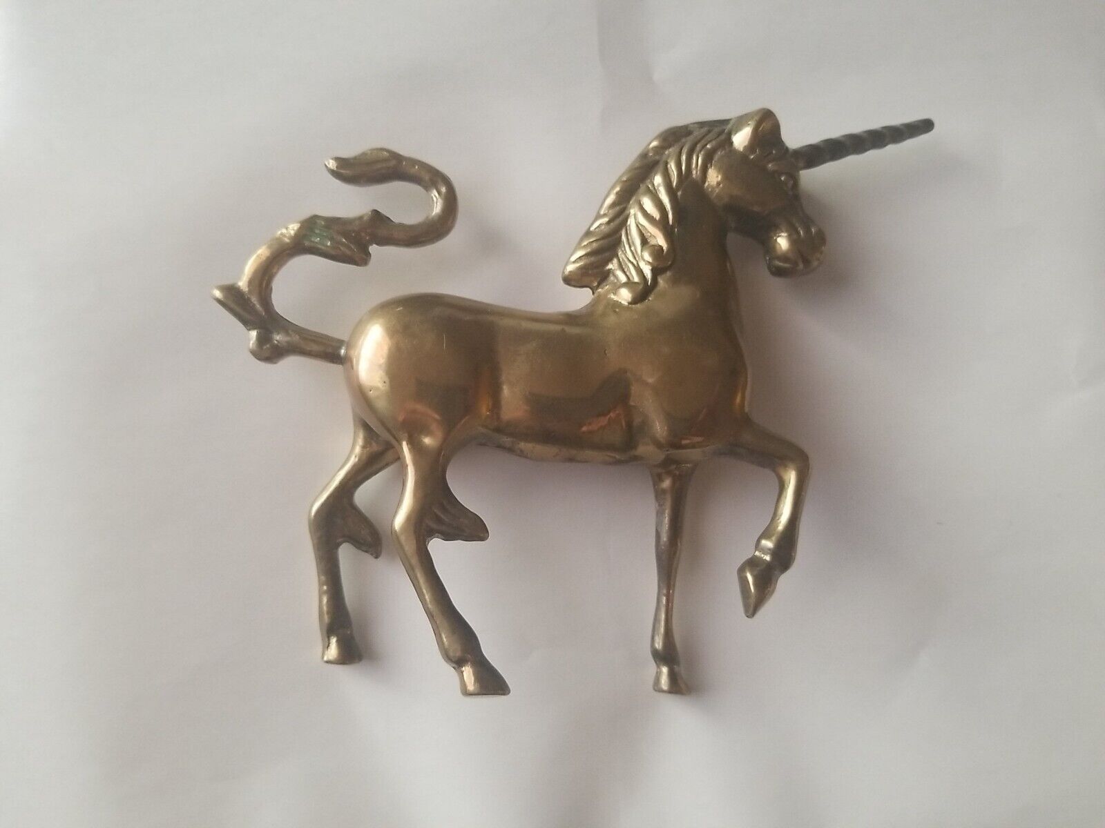 Horse Unicorn  Brass Decorative Animal Figurine Gold Tone