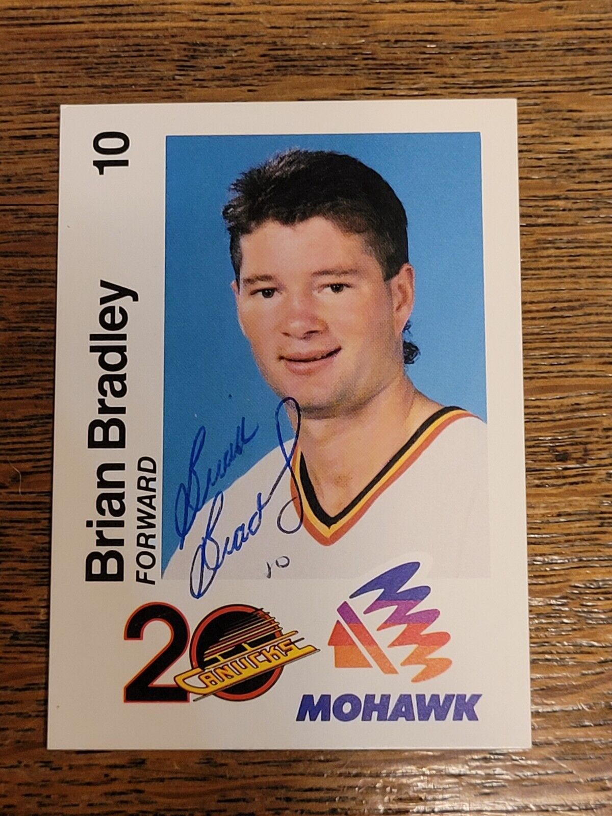 Brian Bradley Signed Autograph Card Vancouver 