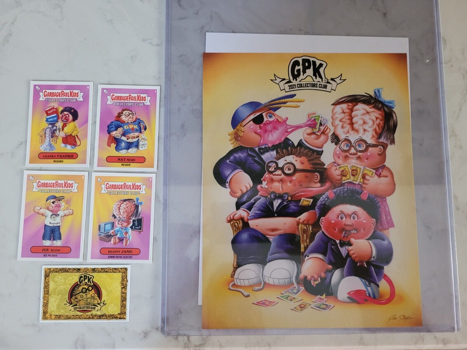 2021 Topps GPK Collector's Club Set #1 Trash Can Didates 4 Cards Membership ID