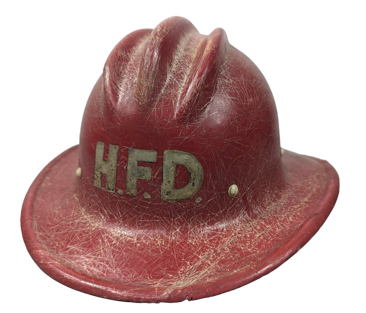Firemans Helmet Leather Hard Fiberglass H.F.D. #3 Hard Boiled E. D. Bullard Co. 