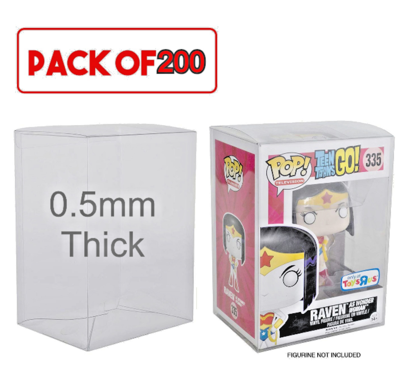 *PACK OF 200* Clear Plastic Protector Cases for Funko Pop 4\