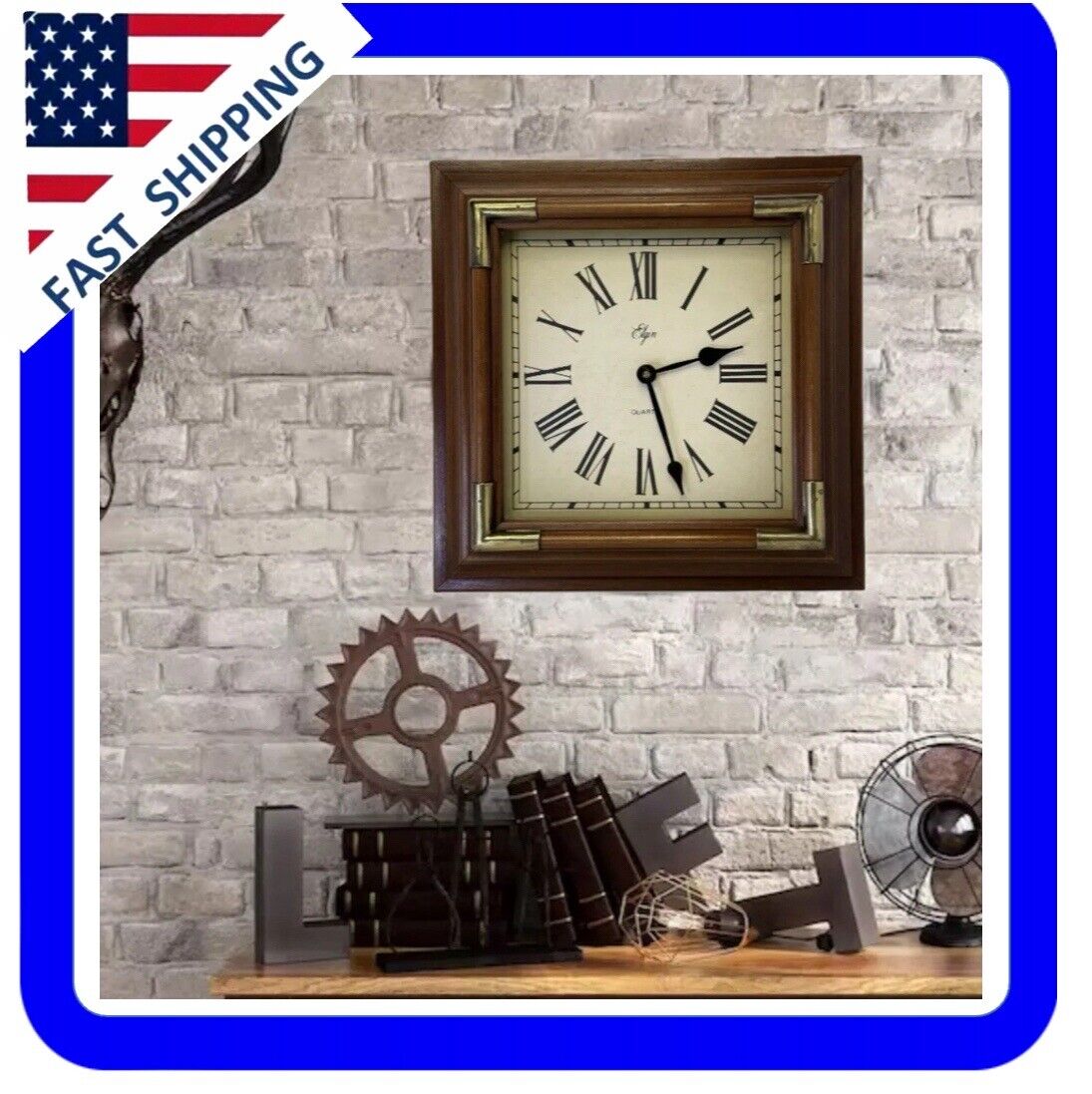 Vintage Elgin Wall Clock Made Germany MCM