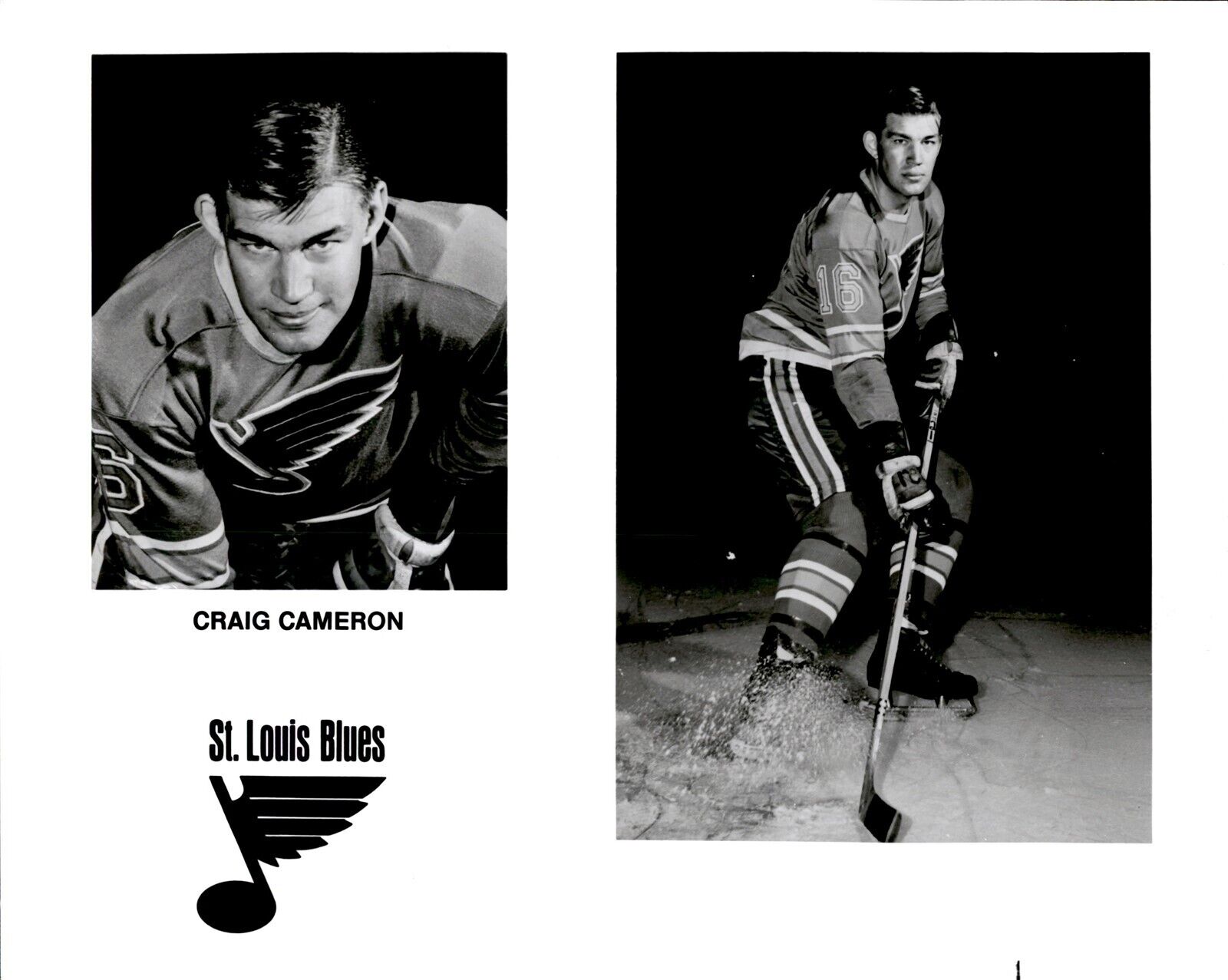 PF17 Original Photo CRAIG CAMERON 1968-69 ST LOUIS BLUES NHL HOCKEY RIGHT WING