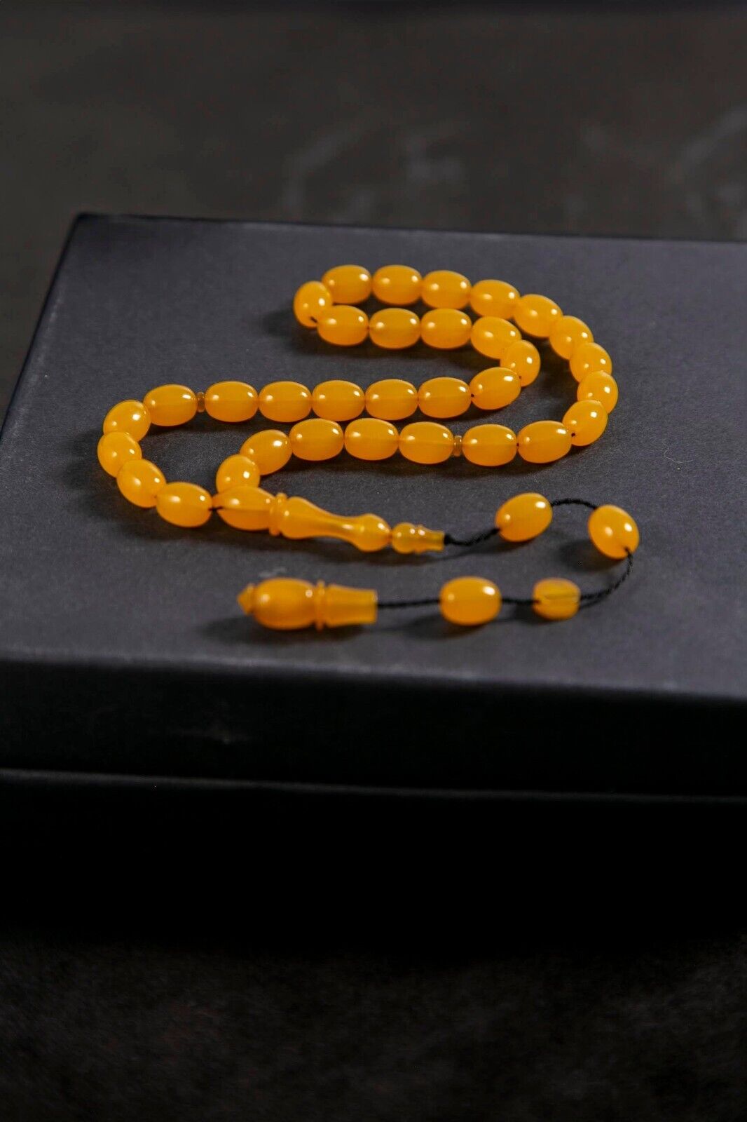Tightening Yellow Amber Islamic Prayer 33 beads Tasbih Misbaha Tasbeeh 8x10,5