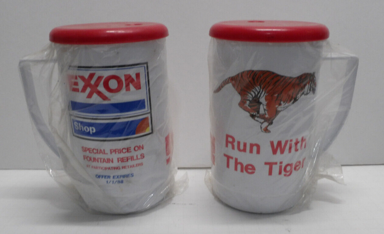 Exxon Gas Run With The Tiger Travel Mugs Plastic 6\