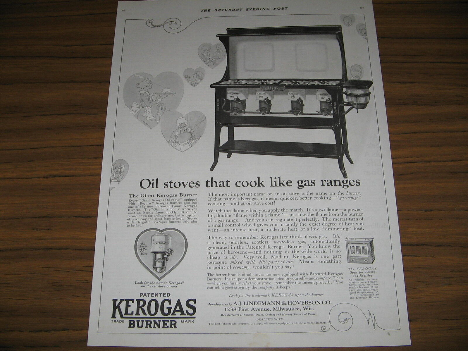 1923 Vintage Ad Kerogas Burner Oil Stove that Cooks Like Gas Range Milwaukee,WI
