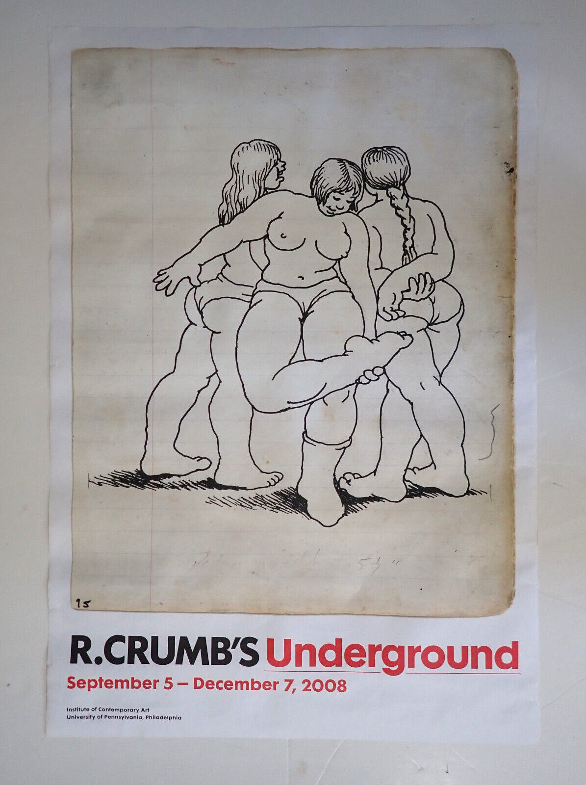 2008 Robert Crumb Art Show Poster Philadephia ICA Museum  3 Graces
