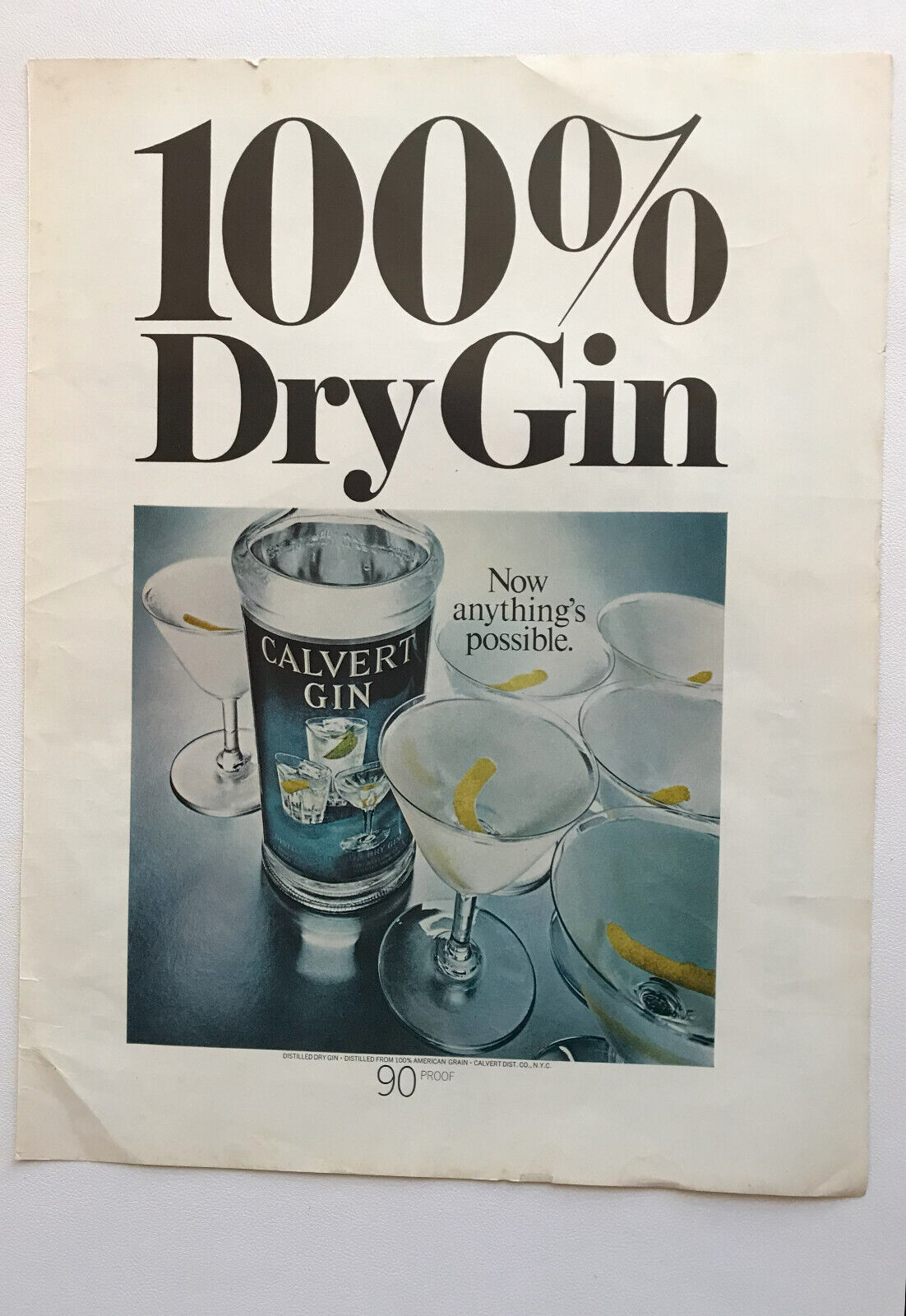 1967 Calvert Dry Gin, Winston Super Kings Cigarettes Vintage Print Ads