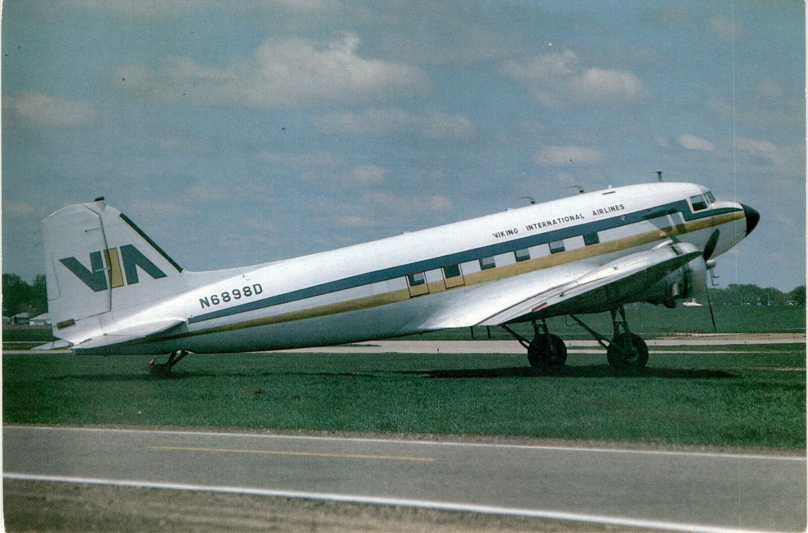 Vintage Postcard: Viking International Airlines & DC3 50 Years