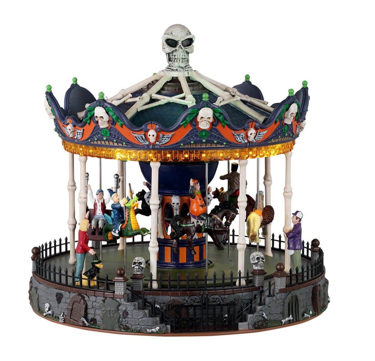 Lemax Spooky Town SCARY GO ROUND #34605 Carnival Ride Sights & Sounds New