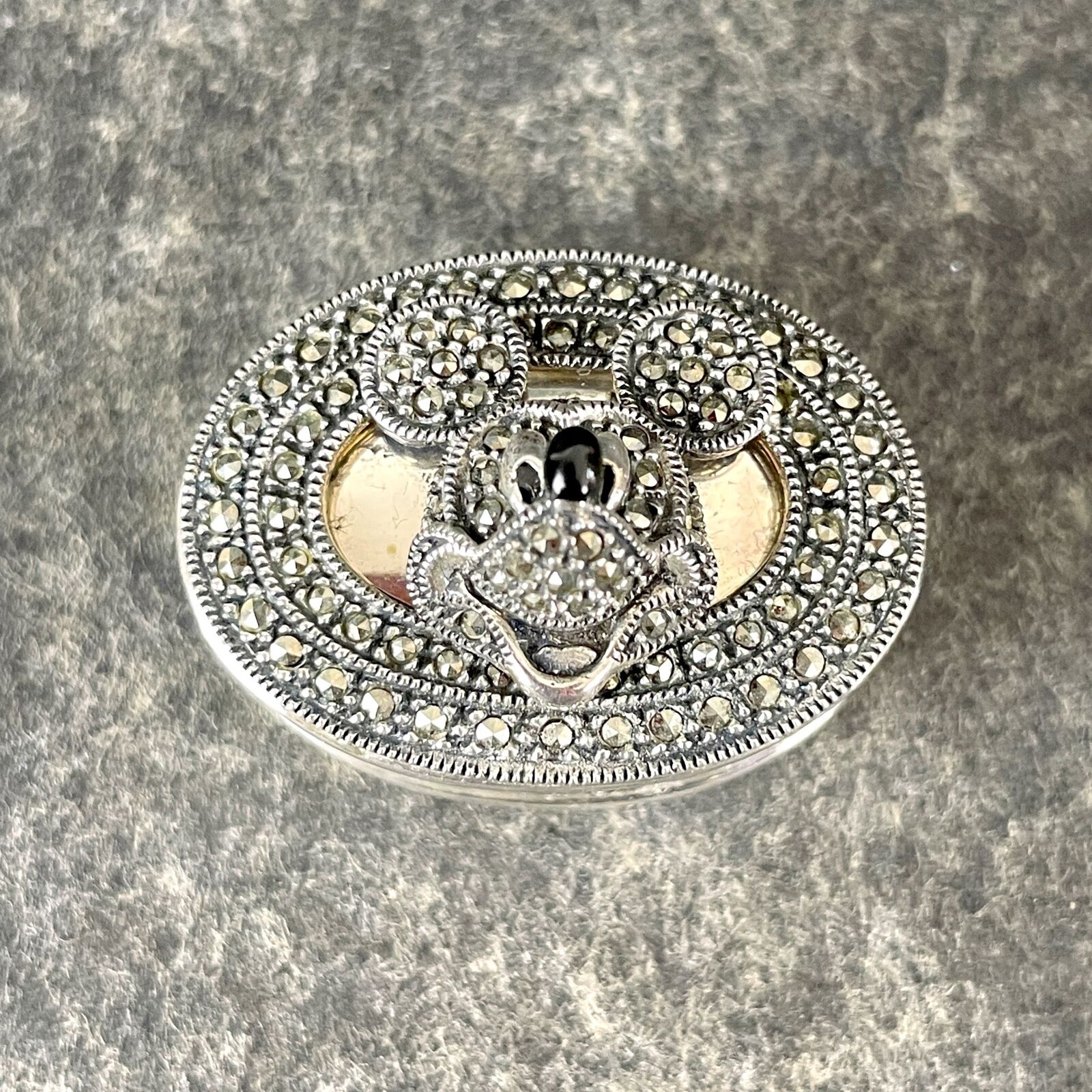 Judith Jack Mickey & Co. Disney sterling silver marcasite pillbox