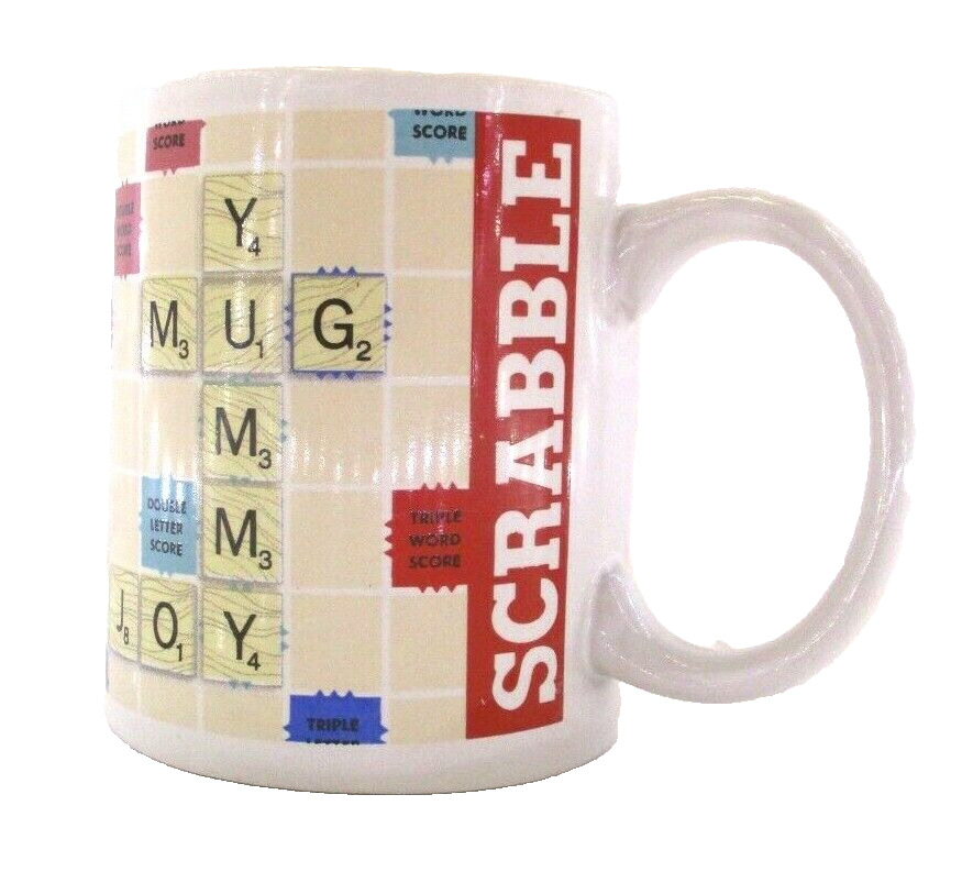 Hasbro Scrabble Word Game Coffee Mug Tea Cup 2015 Word Lover Puzzle