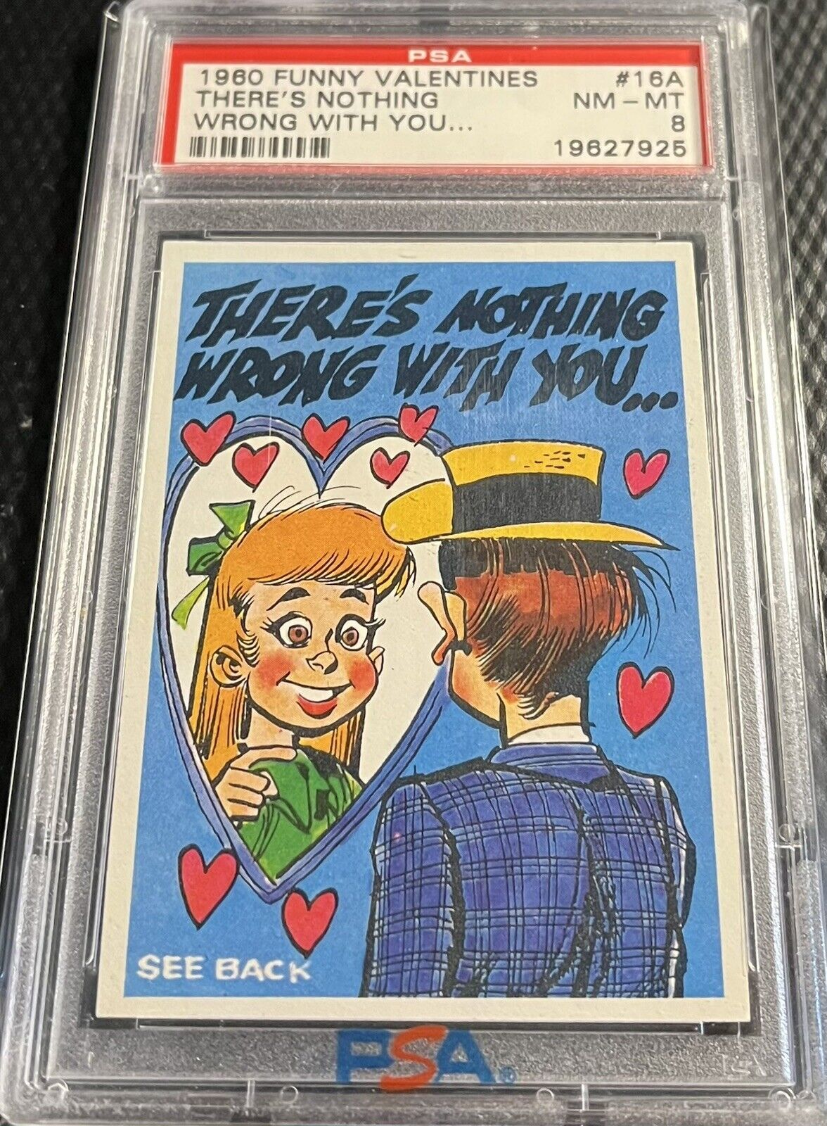 1960 Topps PSA 8 Vintage Funny Valentines #16A Graded NM-MT - Clean Holder