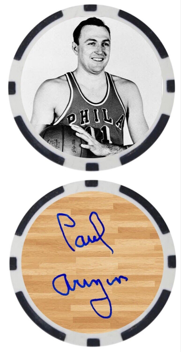 PAUL ARIZIN - Philadelphia Warriors ***POKER CHIP*** (((SIGNED)))