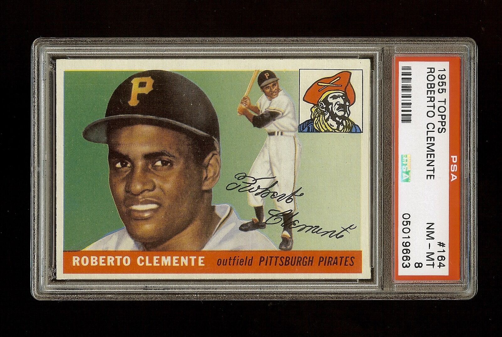 1955 TOPPS ROBERTO CLEMENTE #164 ROOKIE RC PSA 8 NM/MT