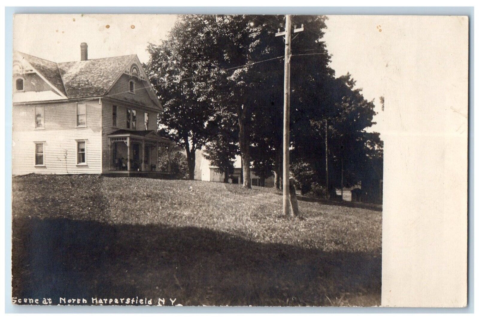 1921 Scene At North Harpersfield New York NY RPPC Photo Posted Vintage Postcard