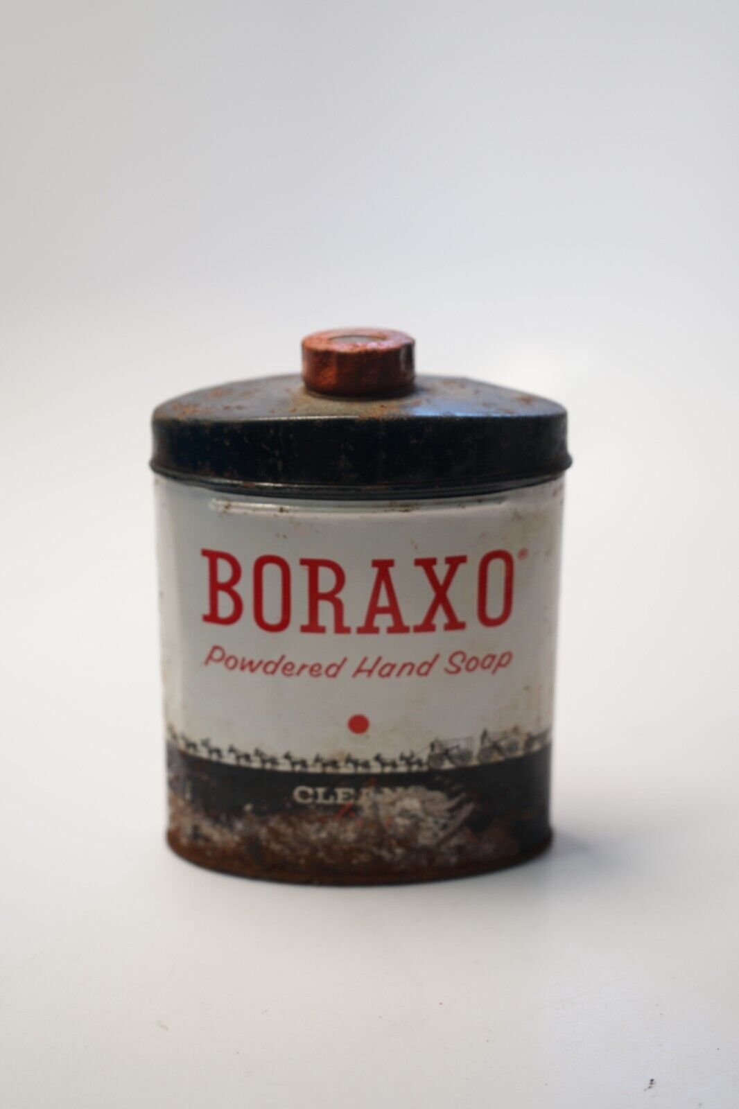 Vintage Boraxo Powdered Hand Soap Tin Can 8 oz., Pacific Coast Borax Co, NY & LA