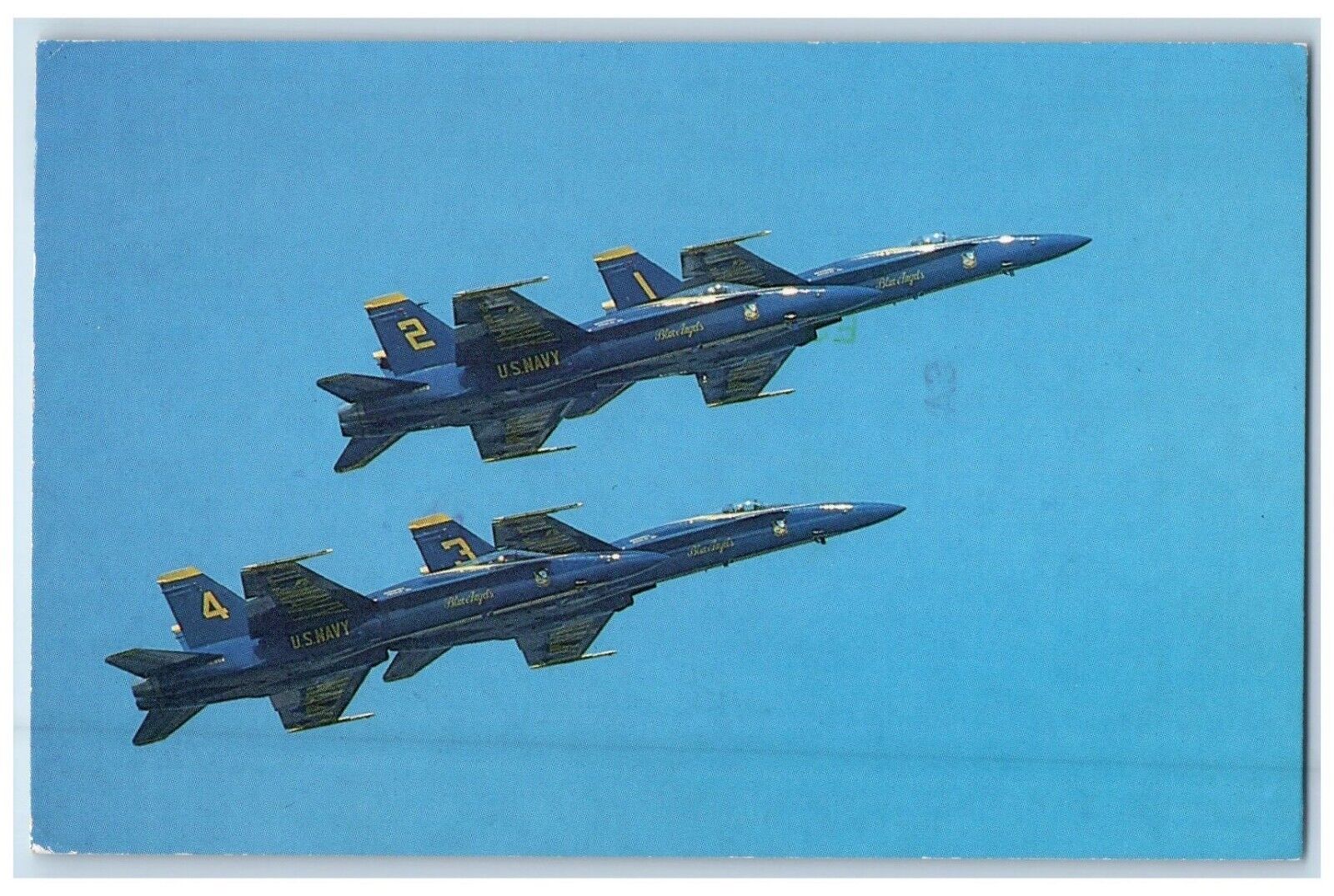 c1970\'s  F1A-18 Hornet US Navy Airplane Blue Angels Airshow Military Postcard